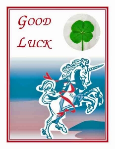 four leaf clover unicorn greeting card