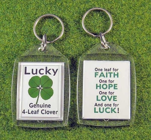 four leaf clover good luck key tag