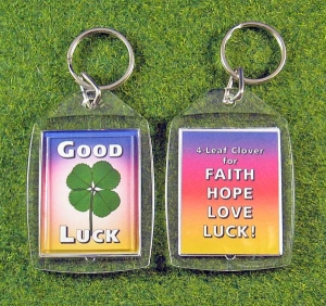 four leaf clover rainbow key tag