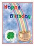 four leaf clover rainbow birthday card