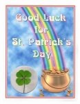 st patrick 4 leaf clover greeting card