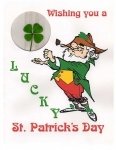 st patrick 4 leaf clover greeting card