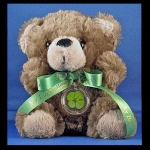 four leaf clover brown teddy bear