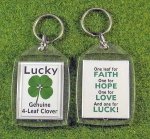 four leaf clover good luck key tag