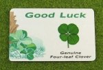 four leaf clover good luck wallet card