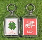  four leaf clover personalized zodiac key tag