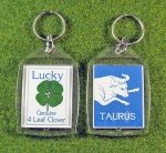 four leaf clover zodiac key tag